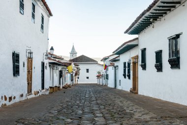 street view of villa de leyva town, colombia