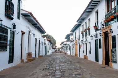 street view of villa de leyva town, colombia