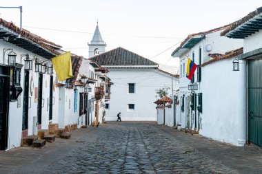 street view of villa de leyva town, colombia