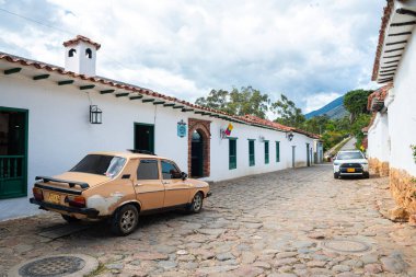 Leyva, colombia. 7th august, 2022: street view of villa de leyva town, colombia