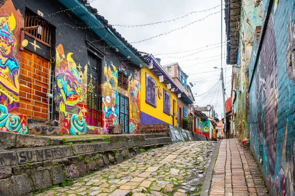 Bogota Colombia 6Th August 2022 Colorful Street Candelaria District Bogota — Fotografia de Stock