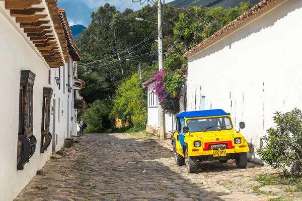 Leyva, colombia. 7th august, 2022: street view of villa de leyva town, colombia
