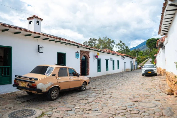 Leyva, colombia. 7th august, 2022: street view of villa de leyva town, colombia