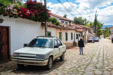 street view of villa de leyva town, colombia