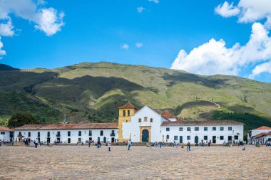 street view of villa de leyva town, colombia
