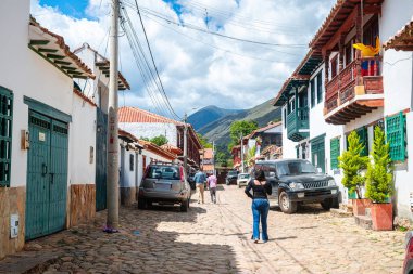street view of villa de leyva town, colombia
