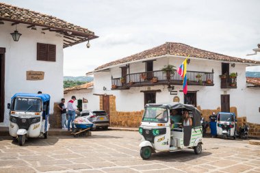  street view of barichara colonial town, colombia