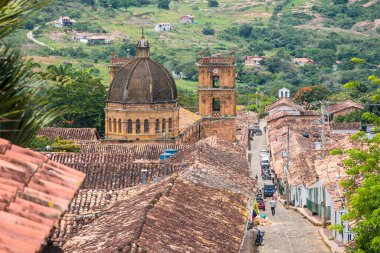  street view of barichara colonial town, colombia