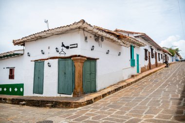  street view of barichara colonial town, colombia
