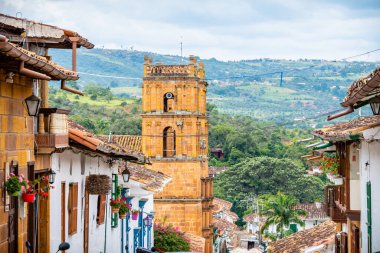  street view of barichara colonial town, colombia