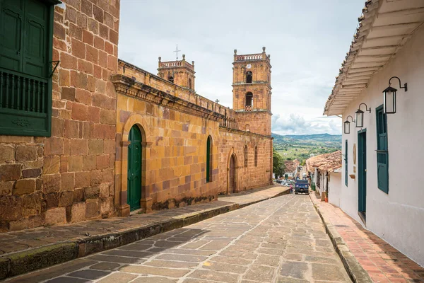  street view of barichara colonial town, colombia