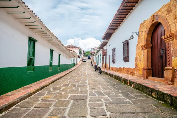  street view of barichara colonial town, colombia