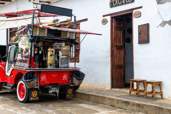  barichara, colombia. 09th august, 2022: street view of barichara colonial town, colombia