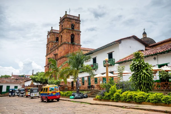  street view of barichara colonial town, colombia