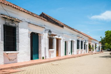 street view of mompox colonial town in colombia