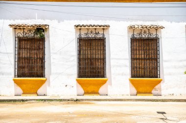 street view of mompox colonial town in colombia