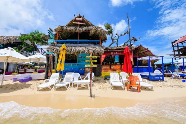 isla baru, colombia. 14th august, 2022: views of cozy cabin at colombian caribbean