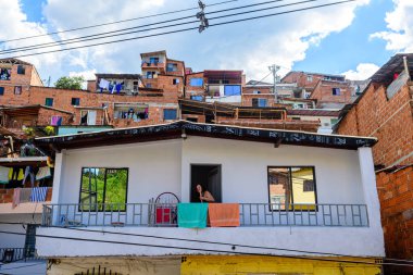 medellin, colombia. 17th august, 2022: views of comunda 13 district in medellin, colombia
