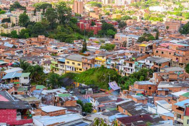 medellin, colombia. 17th august, 2022: views of comunda 13 district in medellin, colombia