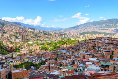 medellin, colombia. 17th august, 2022: views of comunda 13 district in medellin, colombia