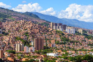 medellin, colombia. 17th august, 2022: views of comunda 13 district in medellin, colombia