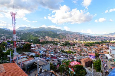 medellin, colombia. 17th august, 2022: views of comunda 13 district in medellin, colombia