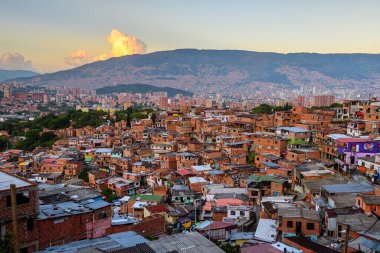 medellin, colombia. 17th august, 2022: views of comunda 13 district in medellin, colombia