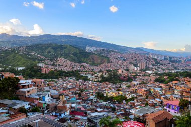 medellin, colombia. 17th august, 2022: views of comunda 13 district in medellin, colombia