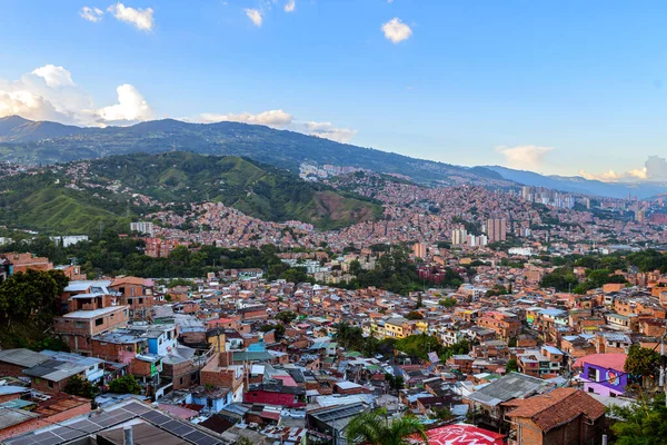 medellin, colombia. 17th august, 2022: views of comunda 13 district in medellin, colombia