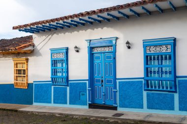 street view of jerico colonial town in aintioquia, colombia