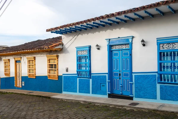 street view of jerico colonial town in aintioquia, colombia