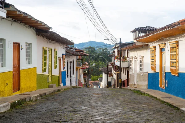 street view of jerico colonial town in aintioquia, colombia