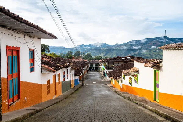street view of jerico colonial town in aintioquia, colombia