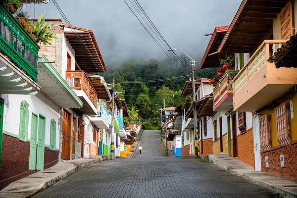 street view of jerico colonial town in aintioquia, colombia