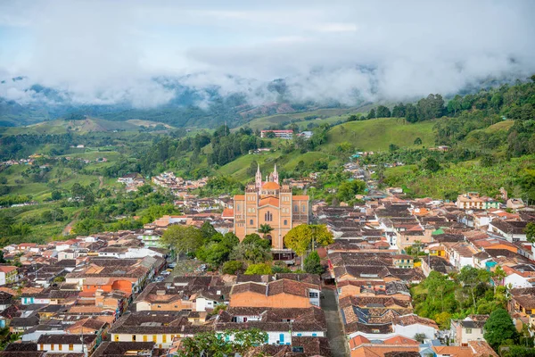 street view of jerico colonial town in aintioquia, colombia