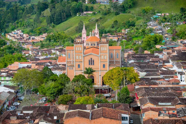 street view of jerico colonial town in aintioquia, colombia