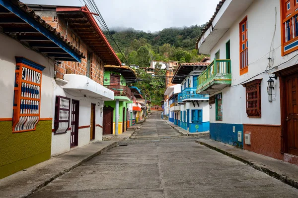 street view of jerico colonial town in aintioquia, colombia