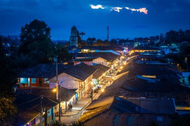 views of salento, which is one of the colombian coffee region town