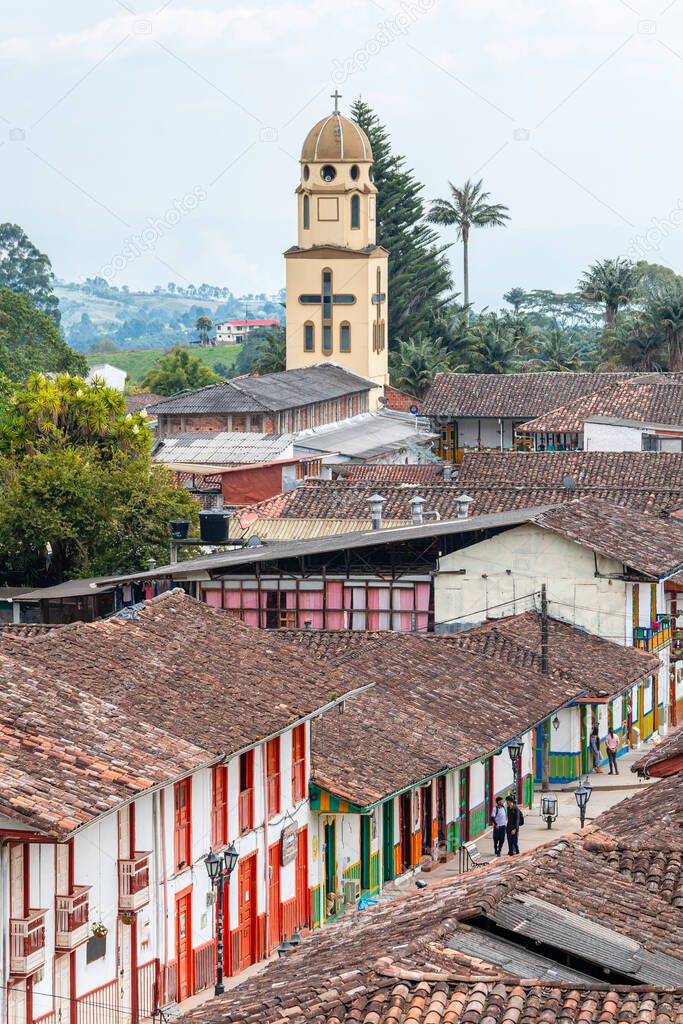 views of salento, which is one of the colombian coffee region town