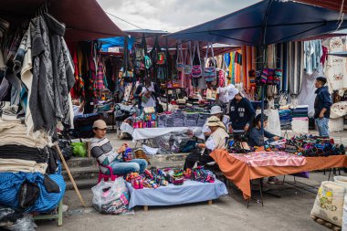 otavalo, ecuador. 27th august, 2022: otavalo market is the biggest handcraft market in south america
