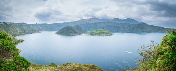 Panoramic View Cuicocha Lagoon Ecuador — Φωτογραφία Αρχείου