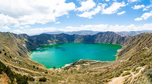 Panoramic View Quilotoa Lagoon Ecuador — Φωτογραφία Αρχείου