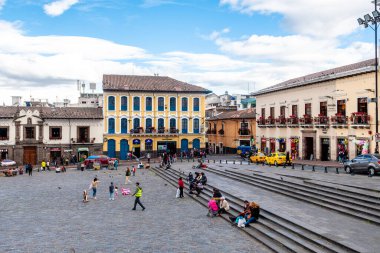 quito, ecuador. 28th august, 2022: street view of quito old town, ecuador