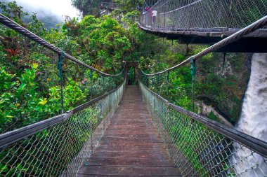 amazing view of pailon del diablo waterfall, ecuador