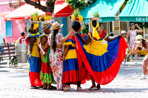 Cartagena Indias Août 2022 Portrait Une Femme Palenqueras Non Identifiée — Photo