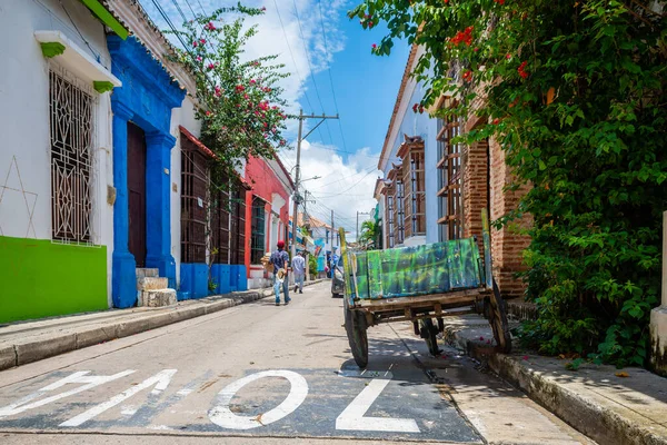 Cartagena Indias 13Th Agosto 2022 Rua Colorida Cartagena Indias Cidade — Fotografia de Stock