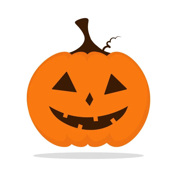Halloween dýně s vyřezávanou tváří ploché izolované — Stockový vektor