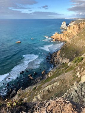 Portekiz, Cape Roca 'dan bir manzara. Atlantik Okyanusu 
