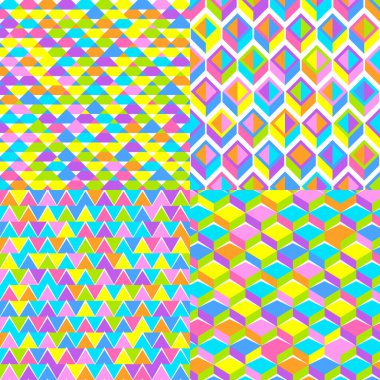 Parlak geometrik desenler. Kusursuz parlak koleksiyon.