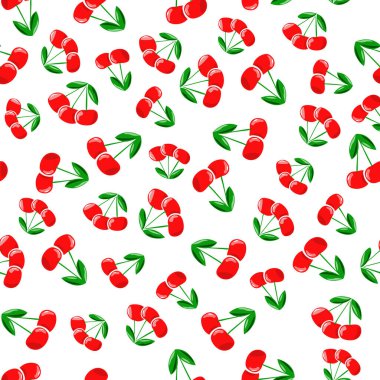 Dal üzerinde parlak olgun kirazlar. Kusursuz yaz düzeni.